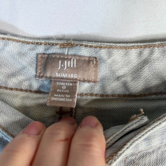 J Jill Light Grayish Slim Leg Stretch Basic Petite Denim Jeans Size 8 - Picture 8 of 11